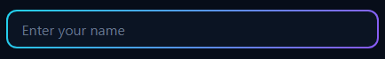 Animated Border Input with cyan purple and magenta gradient focus border