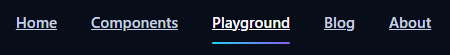 Animated Underline Navbar with cyan-to-purple gradient lines beneath navigation links