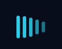 Bars Loader with five animated cyan vertical bars