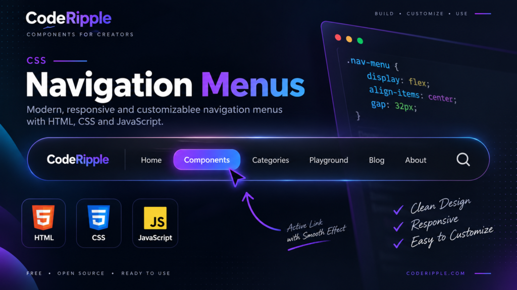 10+ Best CSS Navigation Menus with HTML, CSS & JavaScript
