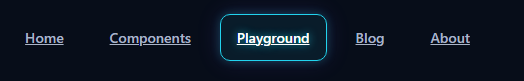 Glow Hover Navbar with cyan borders and purple glow effects on navigation links