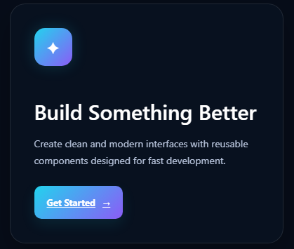 Interactive CTA Card with gradient icon and animated Get Started button
