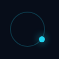 Orbit Loader with glowing cyan dot moving around a circular path