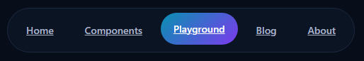 Pill Hover Navbar with rounded links and cyan-to-purple gradient hover effect