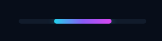 Progress Bar Loader with animated cyan, purple, and pink gradient bar