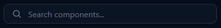 Search Input with Icon featuring a dark field and cyan focus state