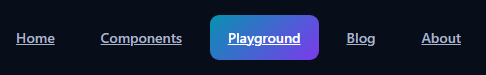Sliding Highlight Navbar with cyan-to-purple gradient hover backgrounds